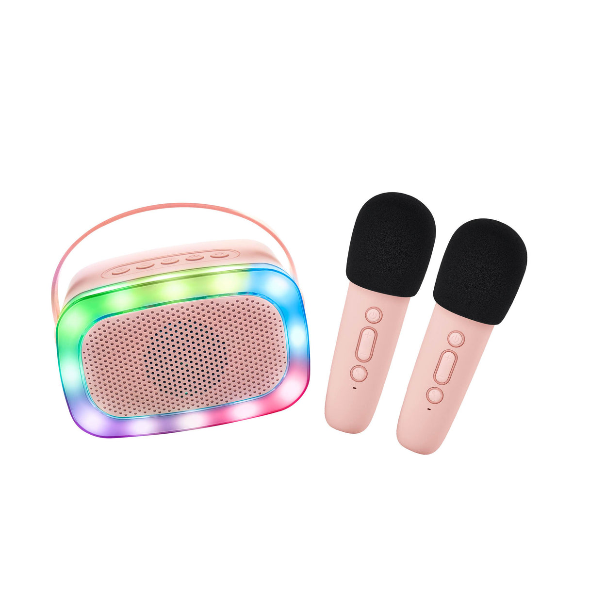 Karaoke mit Licht und 2 Mikrofonen- Rosa