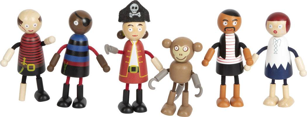 Biegepuppen Piraten hölzerne flexible Piratenfiguren mit Affe Spielzeug