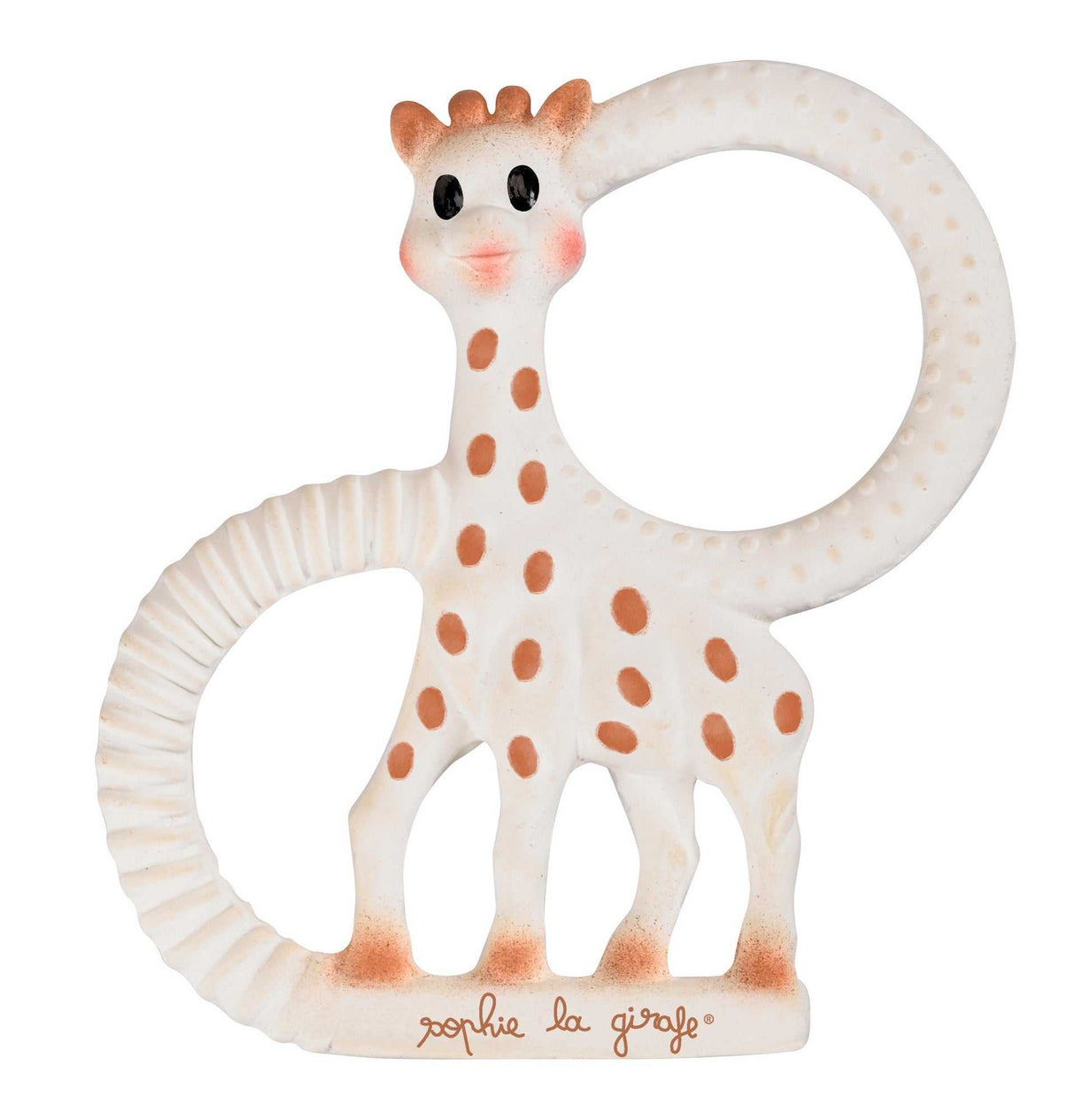 Sophie la girafe® Beißring aus 100% Naturkautschuk mit Rillen und Noppen für Babys ab Geburt