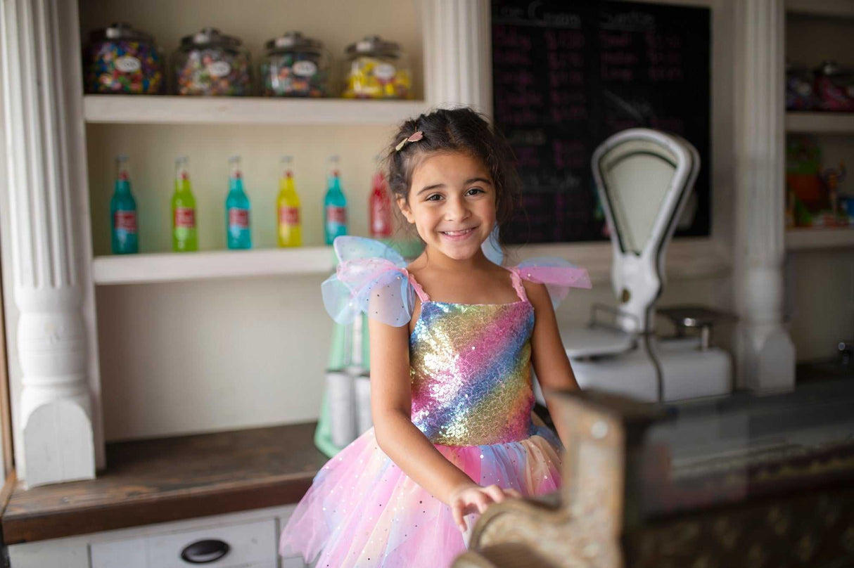 Kleid Regenbogenfee 5-6 Jahre