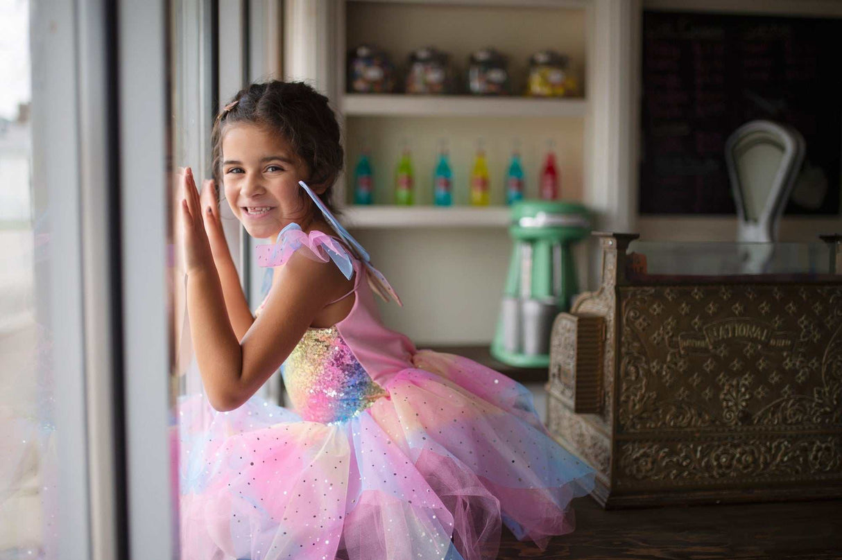Kleid Regenbogenfee 5-6 Jahre