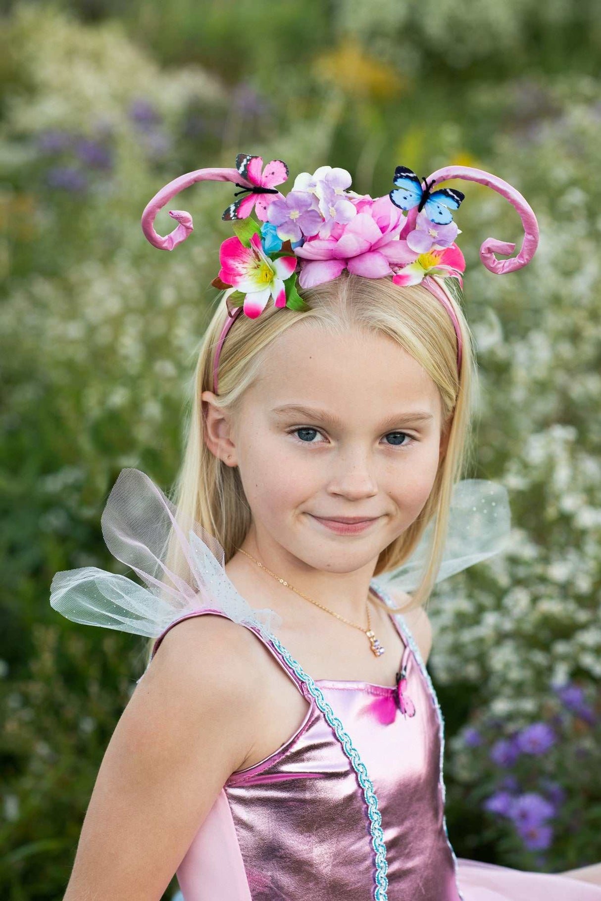 Schmetterlings-Kleid & Haarreif 5-6 Jahre