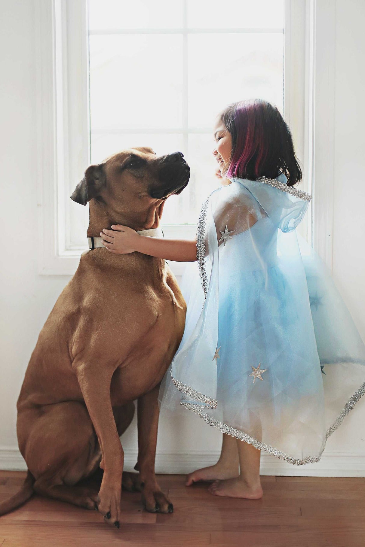 Blaues Paillettenkleid Prinzessin 5-6 Jahre