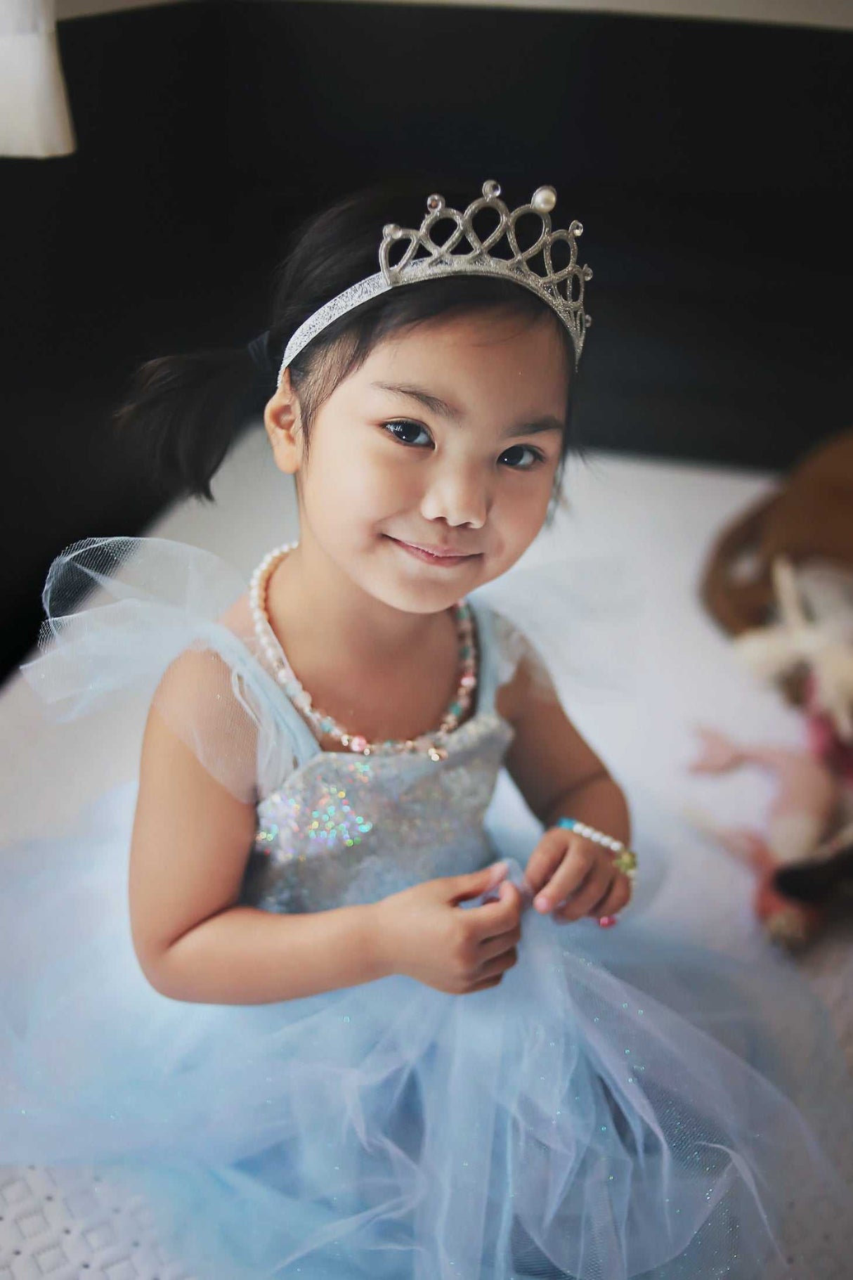 Blaues Paillettenkleid Prinzessin 3-4 Jahre