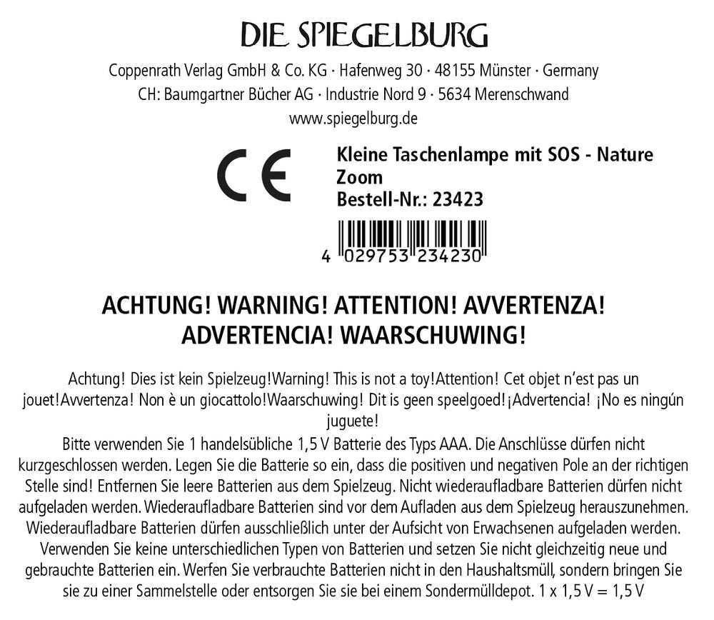 Kleine Taschenlampe mit SOS
