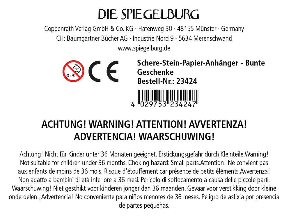 Schere-Stein-Papier-Anhänger