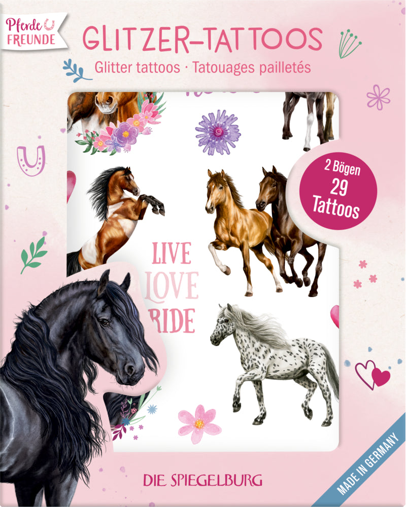 Glitzer-Tattoos - Pferdefreunde