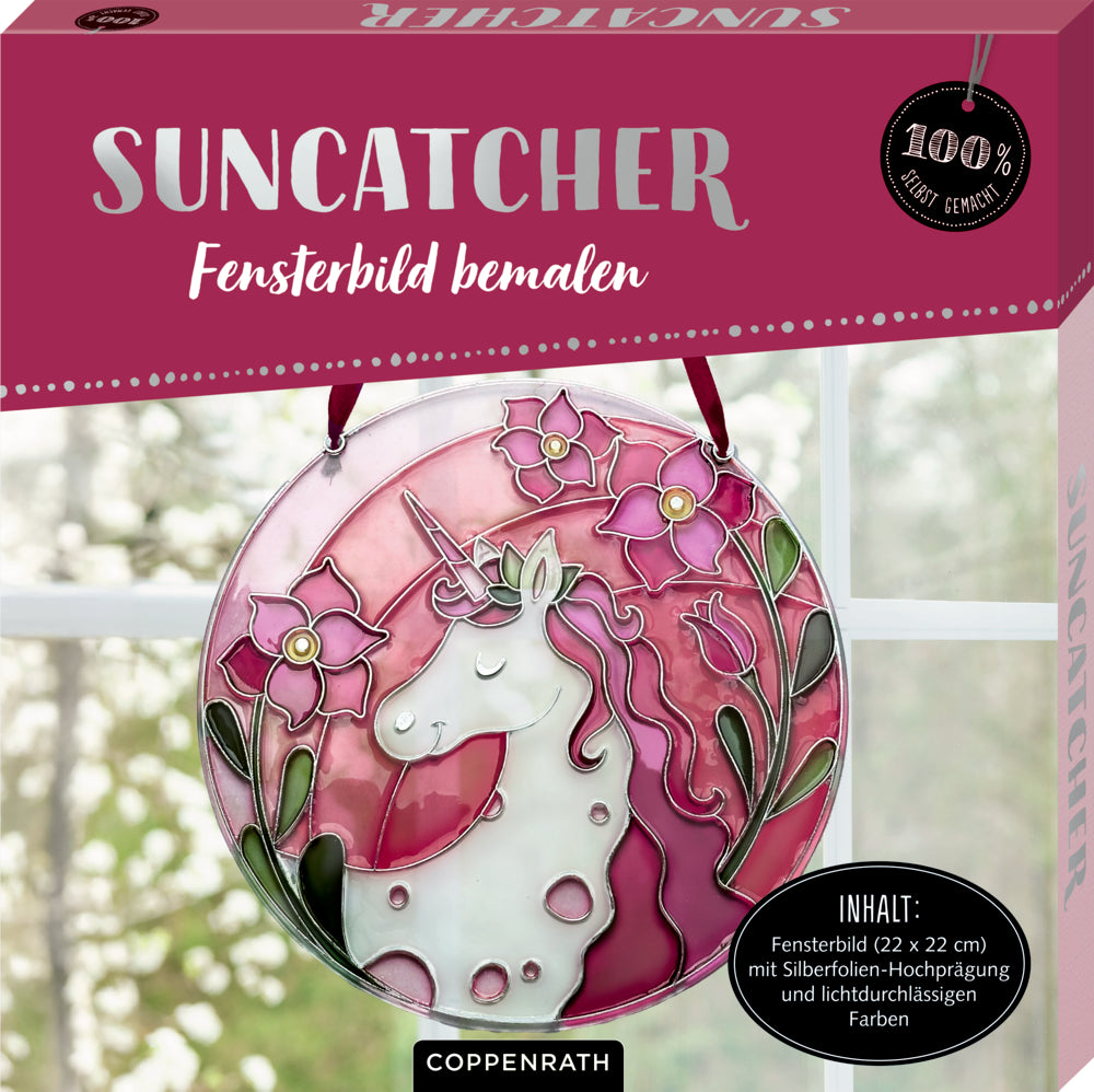 Suncatcher Fensterbild bemalen Einhorn