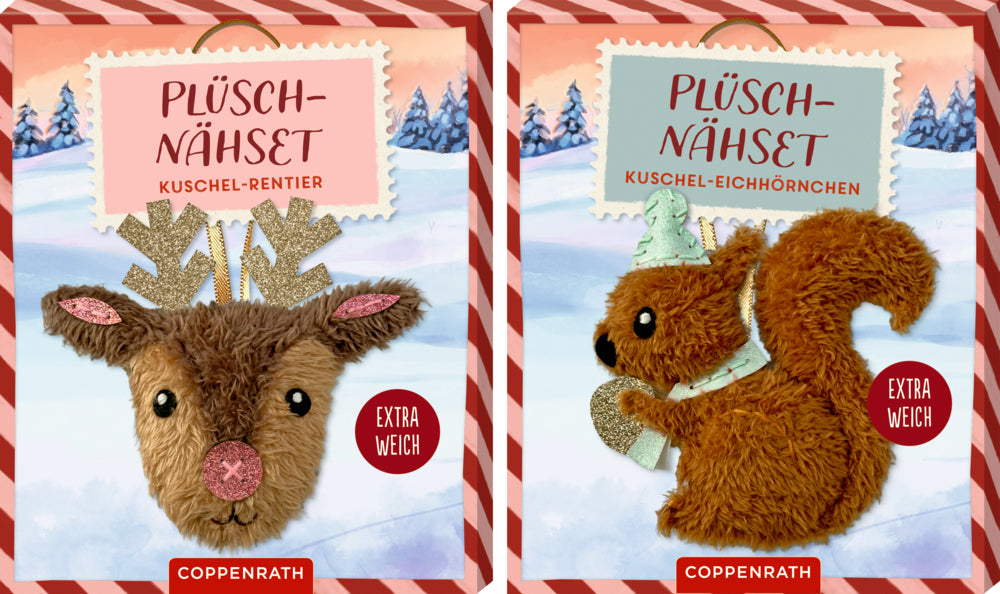 Plüsch-Näh Set Eichhörnchen oder Rentier (1Stück)
