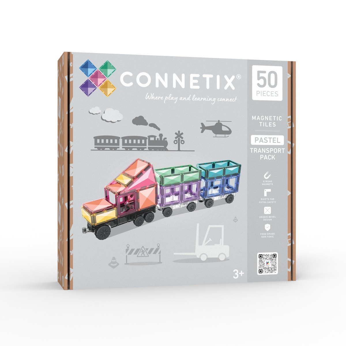 Magnetbausteine Pastel Transport Pack 50 Teile