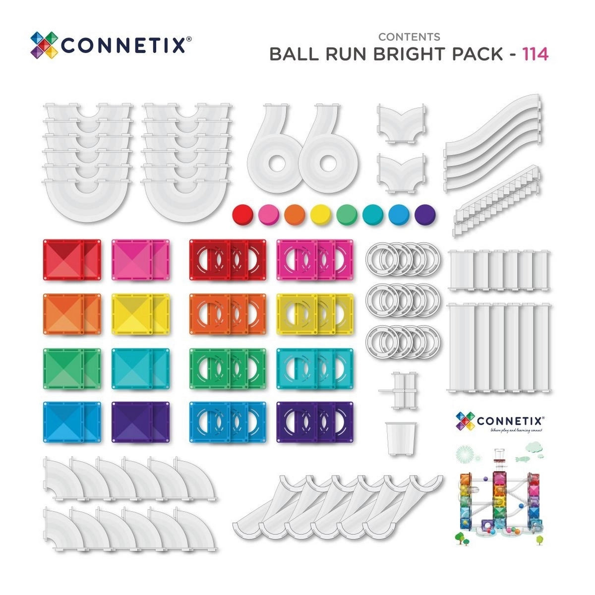 Magnetbausteine Bright Ball Run Pack 114 Teile