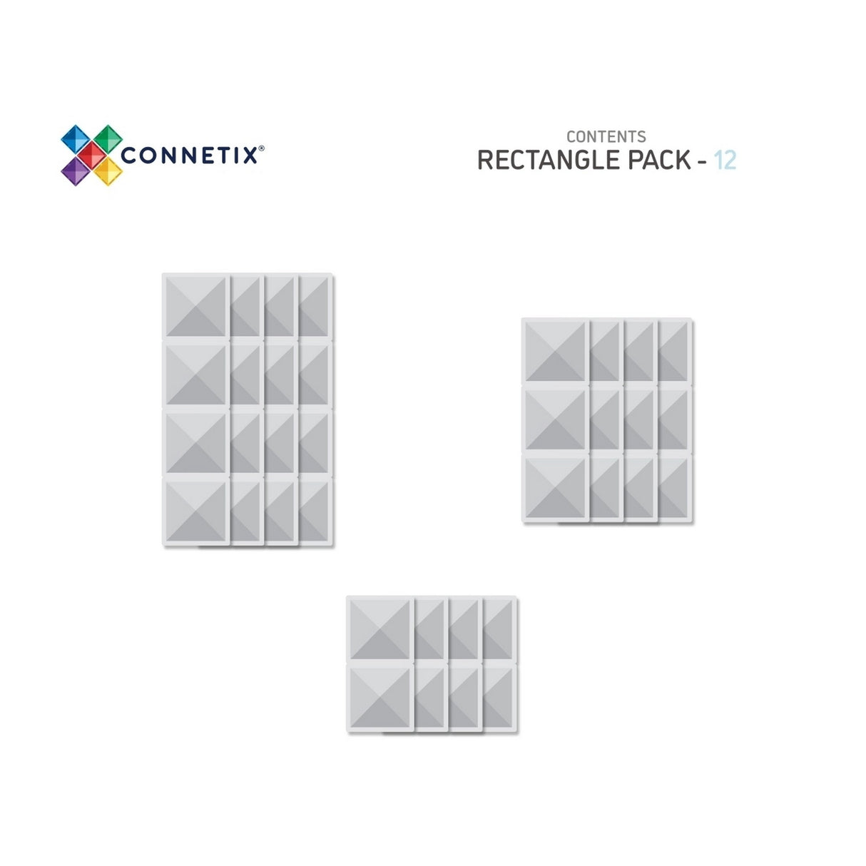 Magnetbausteine Clear Rectangle Pack - 12 Teile