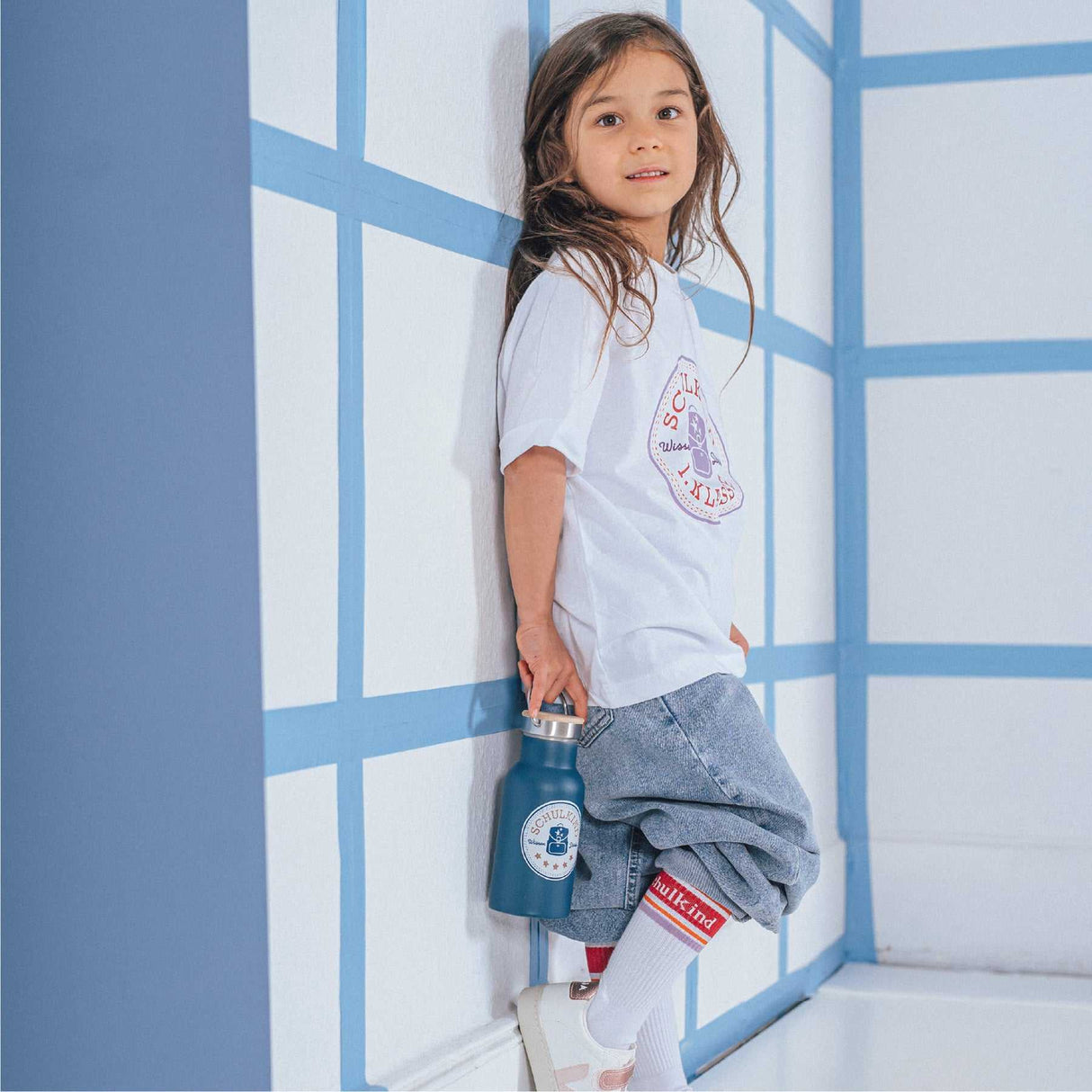 T-Shirt Schulkind Lavendel 134/140 (GOTS)