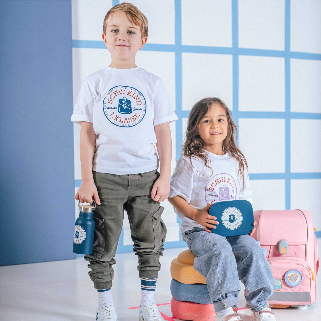 T-Shirt Schulkind Lavendel 134/140 (GOTS)
