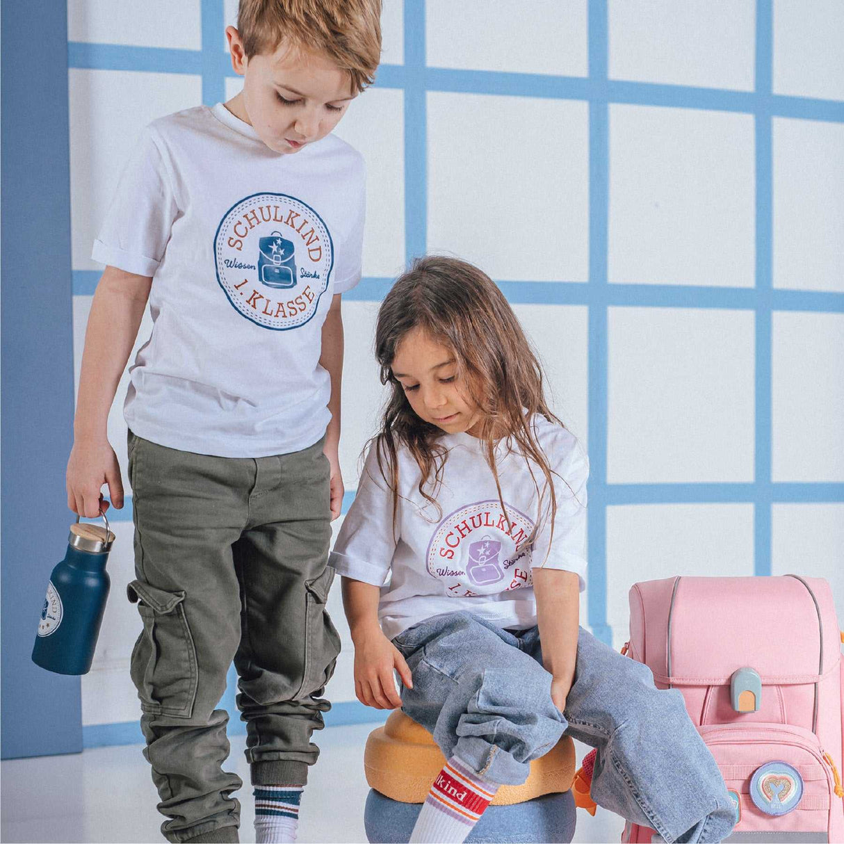 T-Shirt Schulkind Petrol 134/140 (GOTS)