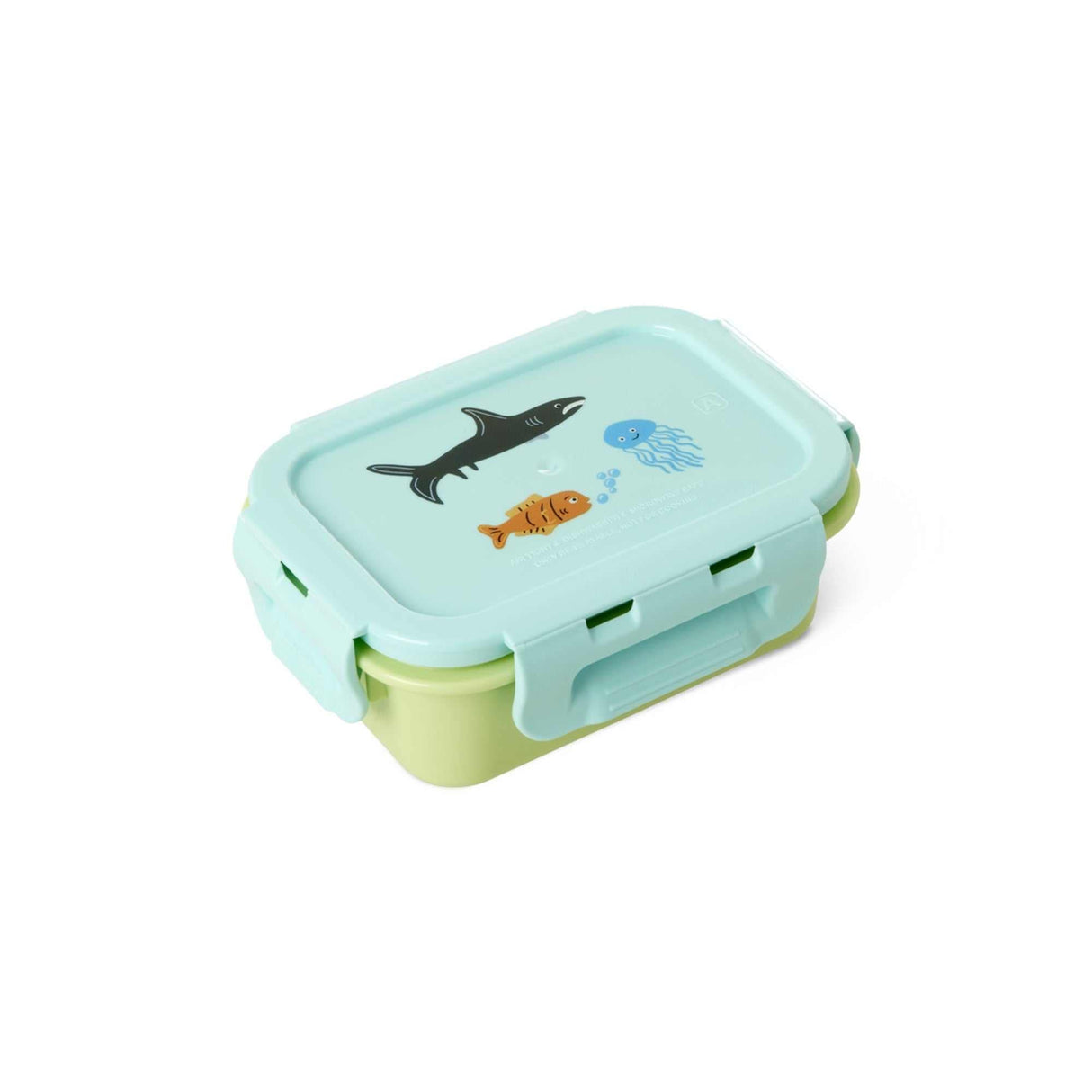 Brotdose Ocean mintfarbene Kunststoff-Lebensmittelbox mit dichtem Silikonring und praktischem Clipverschluss
