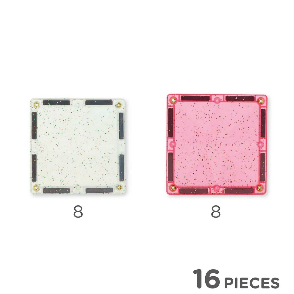 Glitzer Fliesen Transparent/Rosa 16 Teile