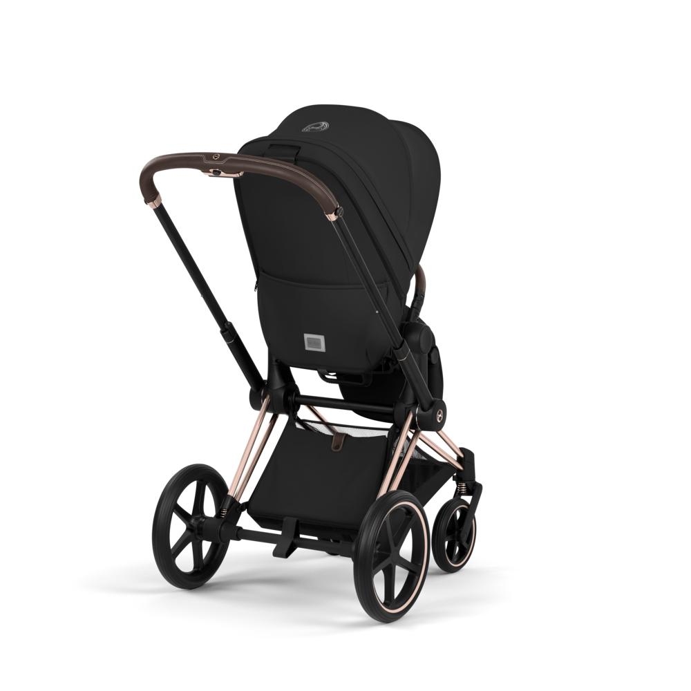 PRIAM Comfort Rosegold incl. Babywanne, Sitzeinheit, Sitzbezug Sepia Black