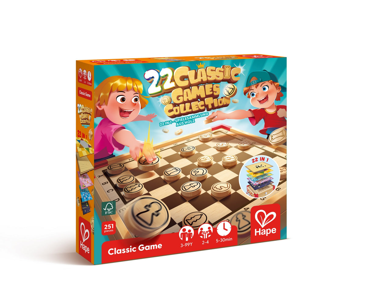 22-in-1 Spielesammlung aus Holz