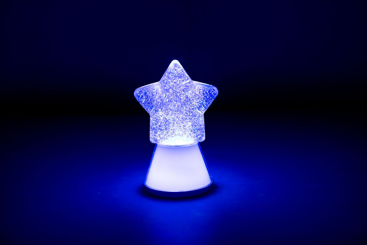 Glitzerlampe in Sternform