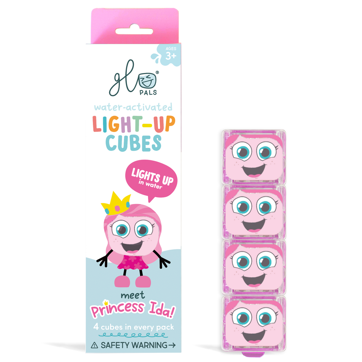 Leuchtende Badewürfel 4 Stück/ pink