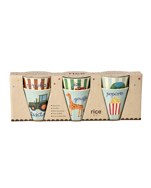 Kinderbecher Set 6er Pack/ ABC Print blau 160 ml