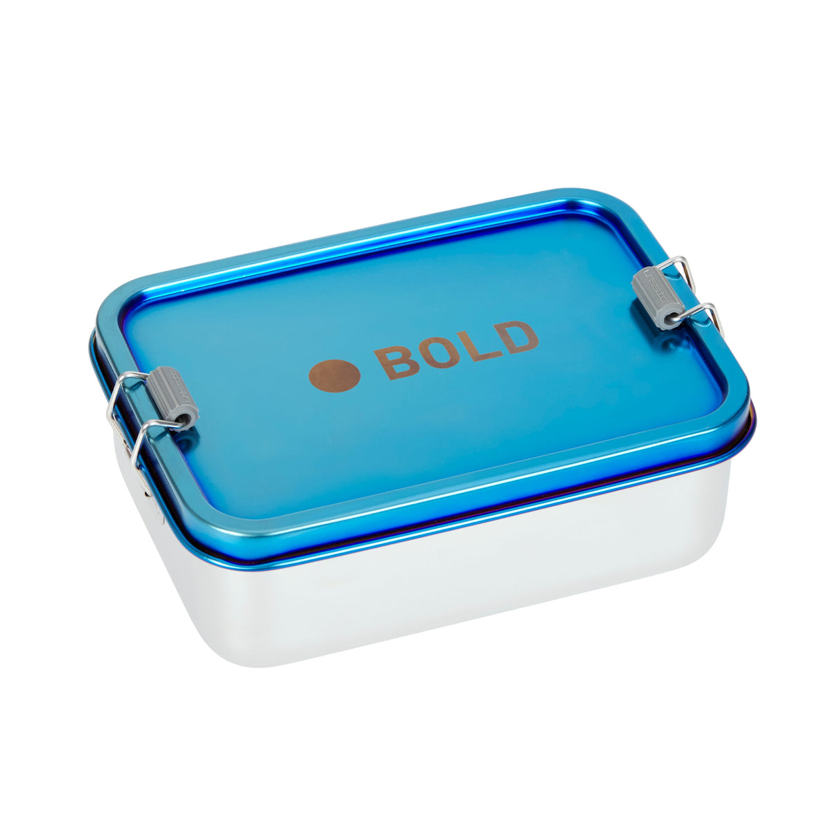 Lunchbox Bold Edelstahl blau-violett mit flexiblem Fach und Silikonring, robust und BPA-frei, 0,96 l Volumen
