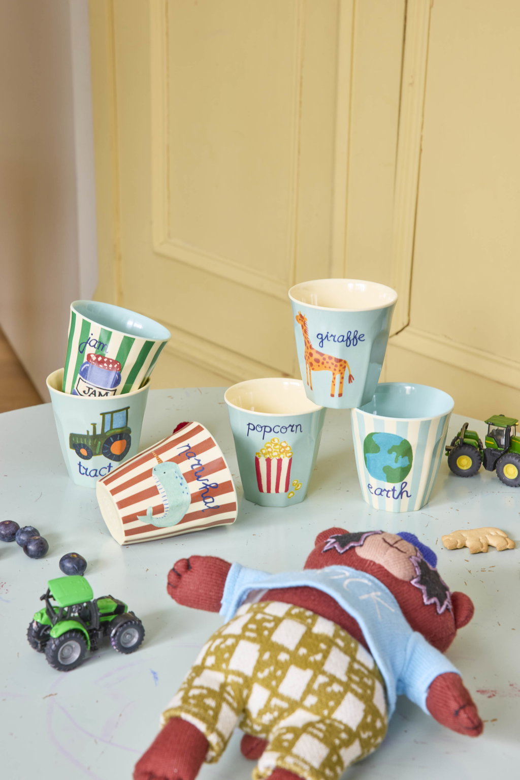 Kinderbecher Set 6er Pack/ ABC Print blau 160 ml
