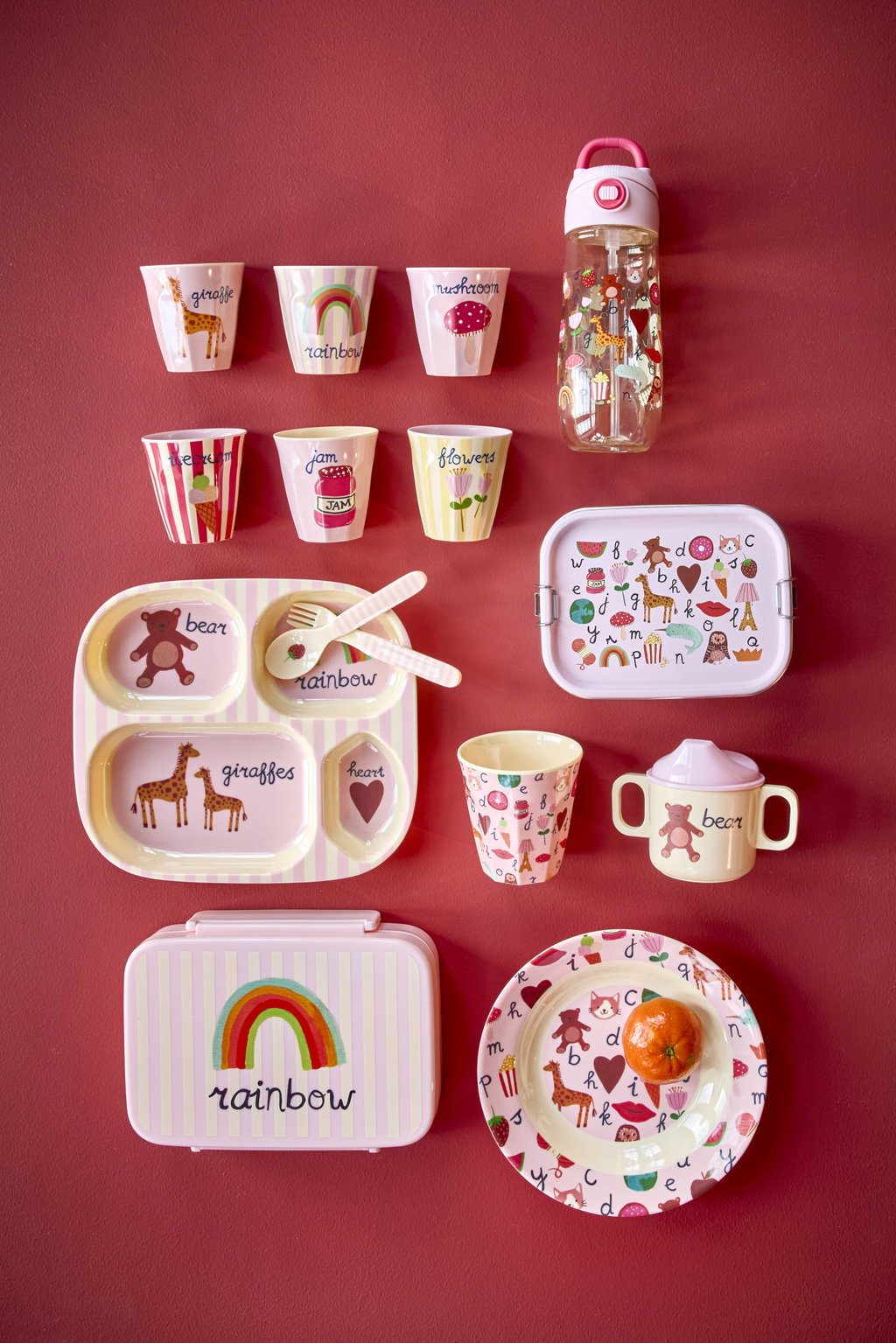 Lunchbox/ ABC Print pink 800 ml