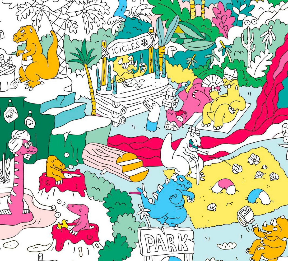 Giant Coloring Poster / Dinos