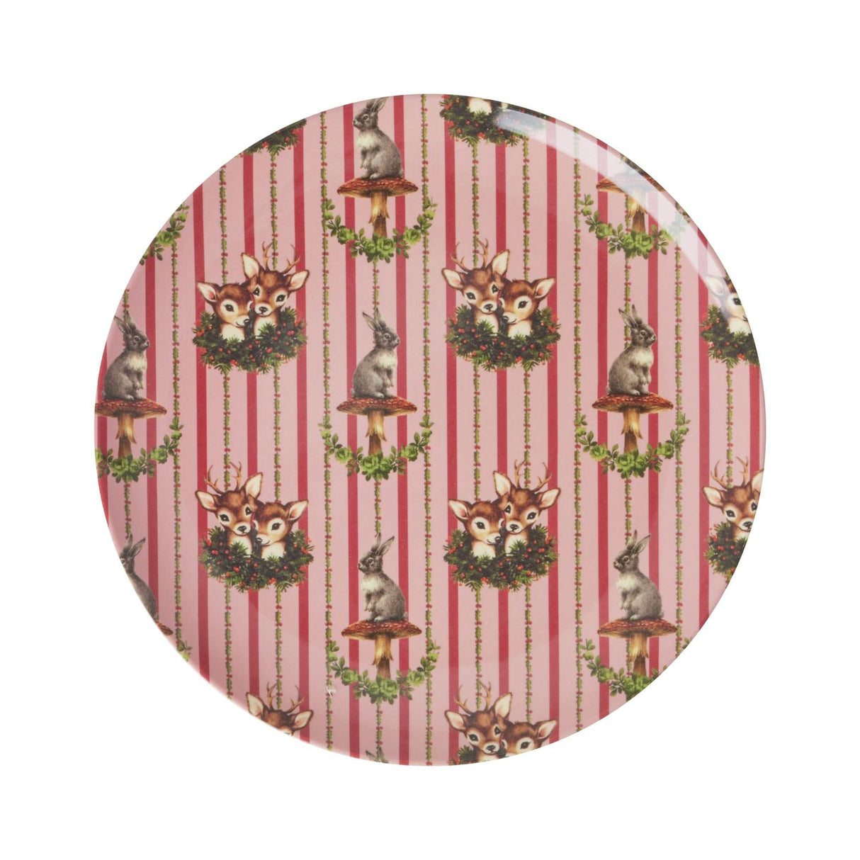 Bunter runder Kinderteller Sweet Forest aus Melamin mit Weihnachtsmotiv, 20 cm, spülmaschinengeeignet