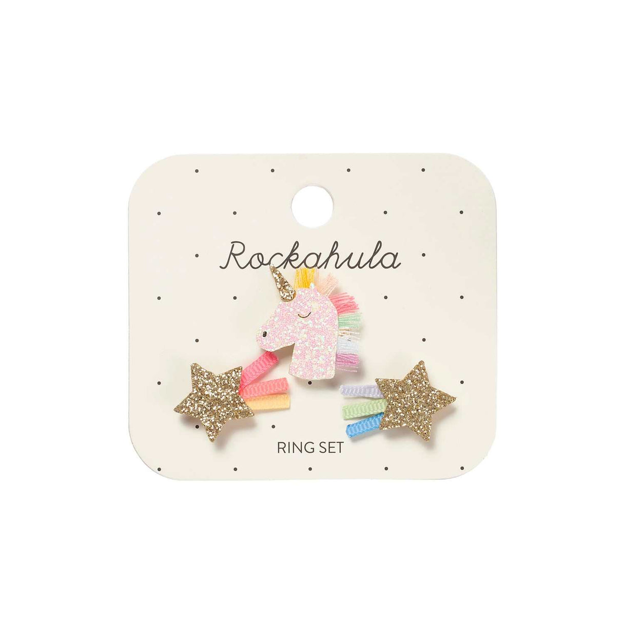 Rainbow Unicorn Ring Set
