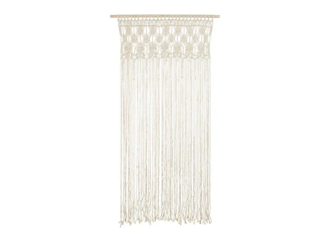 Eleganter naturweißer Makramee Wandbehang 94,5x171 cm für Boho-Wanddeko