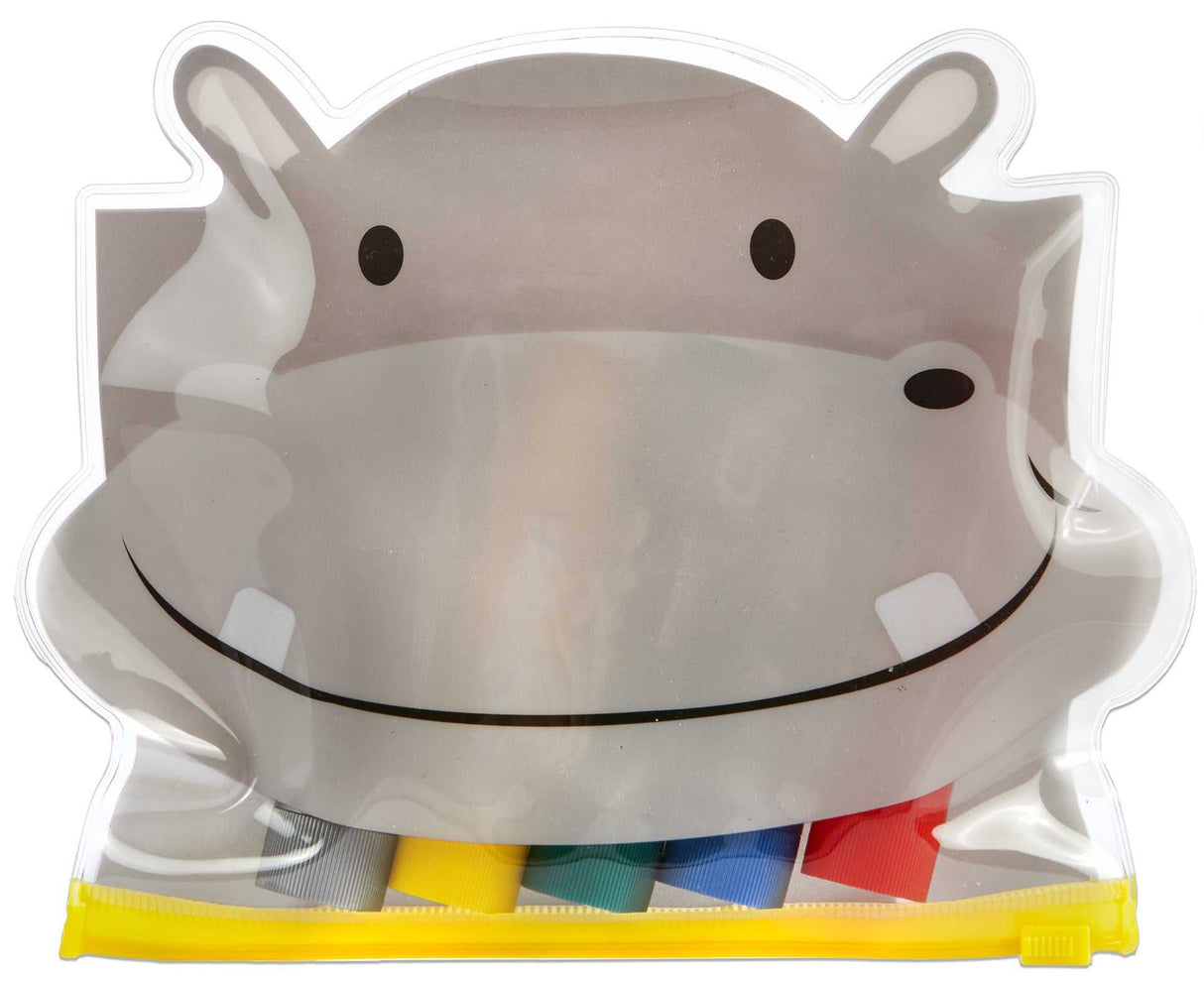 Supersoft Malstifte Tempera-Stifte in fünf Farben mit Hippo-Motiv Tasche für kinderfreundliches Malen auf verschiedenen Untergründen