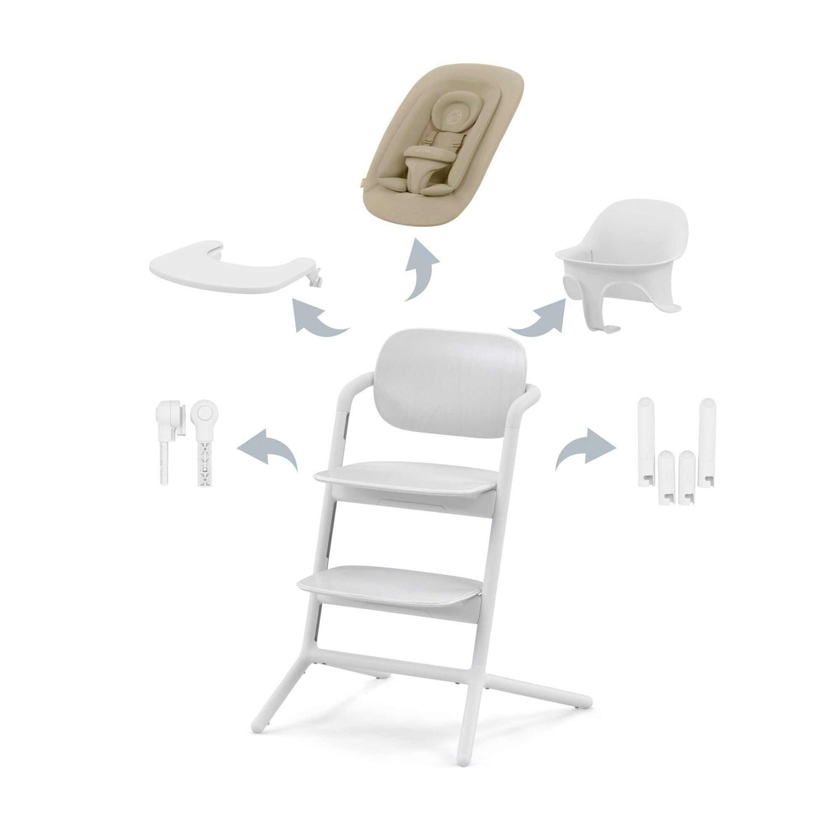 LEMO Hochstuhl 4in1 Set/ All White