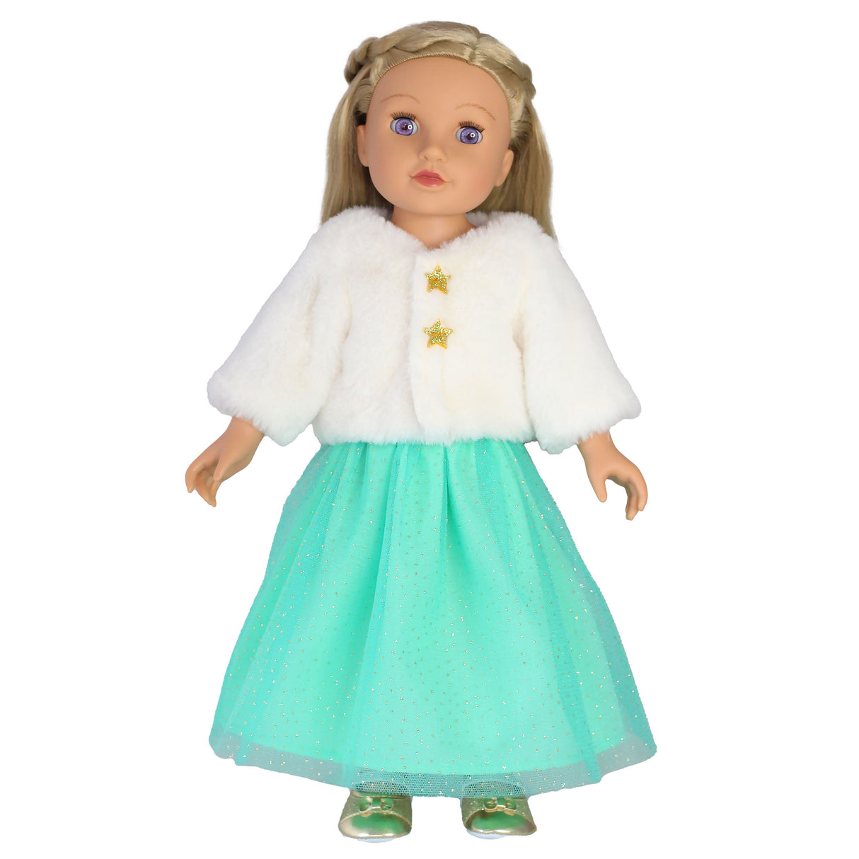 Puppen Plüschjacke "Yuki" mit Tüllrock 35-45 cm