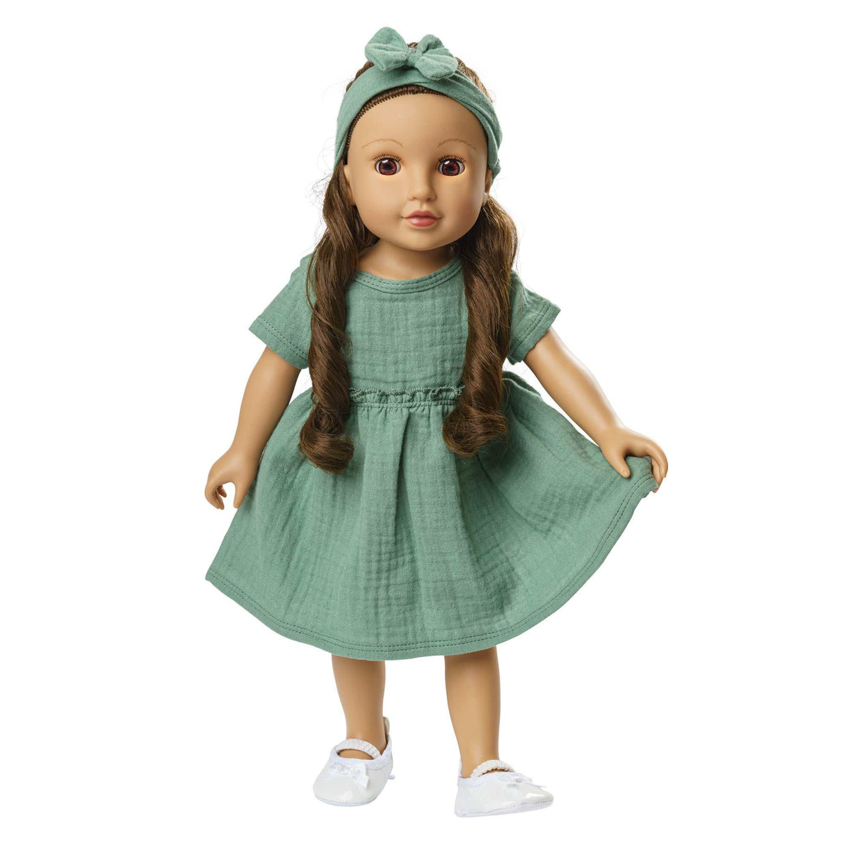 Musselin - Puppenkleid 28-35 cm