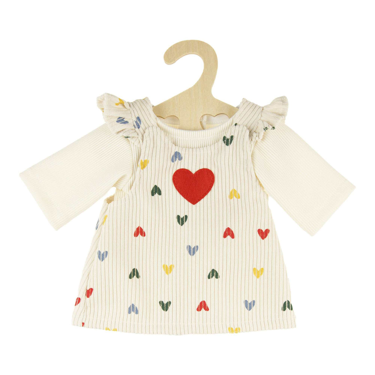 Puppen-Kordkleid Herz-Konfetti mit T-Shirt 35-45