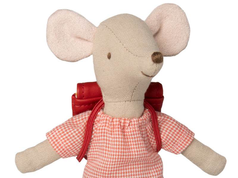 Dreiradmaus, Große Schwester mit Tasche - Rot