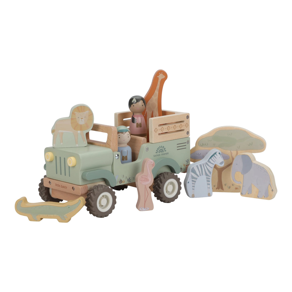 Holz-Safariauto mit Tieren