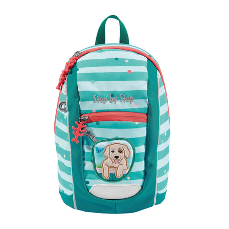 KIGA MINI Rucksack in Rosa mit Hundemotiv, ergonomisch gepolstert und reflektierend, ideal für Kindergartenkinder