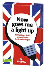 Now goes me a light up Quizspiel with 75 cards to learn englische Redewendungen in a fun team or solo game
