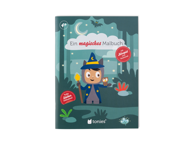 Magisches Malbuch Freundschaftstag mit Zauberer Felix, Eule Ella und QR-Code für Hörspiel