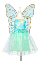 Feen-Kleid mit Flügeln für Mädchen 8-10 Jahre in pastelligen Farben