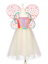 Flora Kostüm Kleid + Flügel 3-4 Jahre