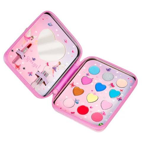 Make-up Case Elfe Kinder Schminkset mit Lidschatten, Lipgloss und herzförmigem Spiegel in Metallbox