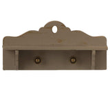 Puppenhaus Miniatur-Regal aus Holz, 4 cm hoch, 9 cm breit, dekoratives Miniatur-Holzregal für Puppenhauswand, Modell 11-0302-00