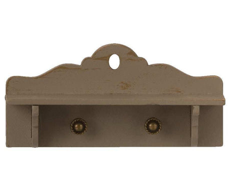 Puppenhaus Miniatur-Regal aus Holz, 4 cm hoch, 9 cm breit, dekoratives Miniatur-Holzregal für Puppenhauswand, Modell 11-0302-00
