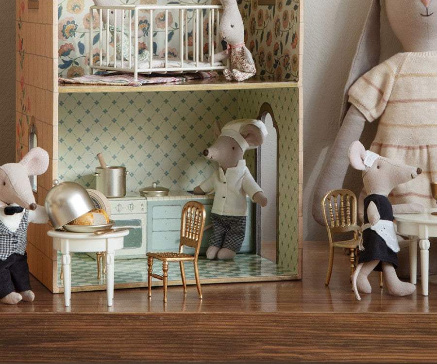Puppenhaus Stuhl/ Gold