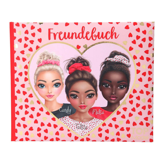 TOPModel Freundebuch mit Herzchen Design, 108 Seiten für Freunde, 21x17,5 cm, empfohlen ab 6 Jahre